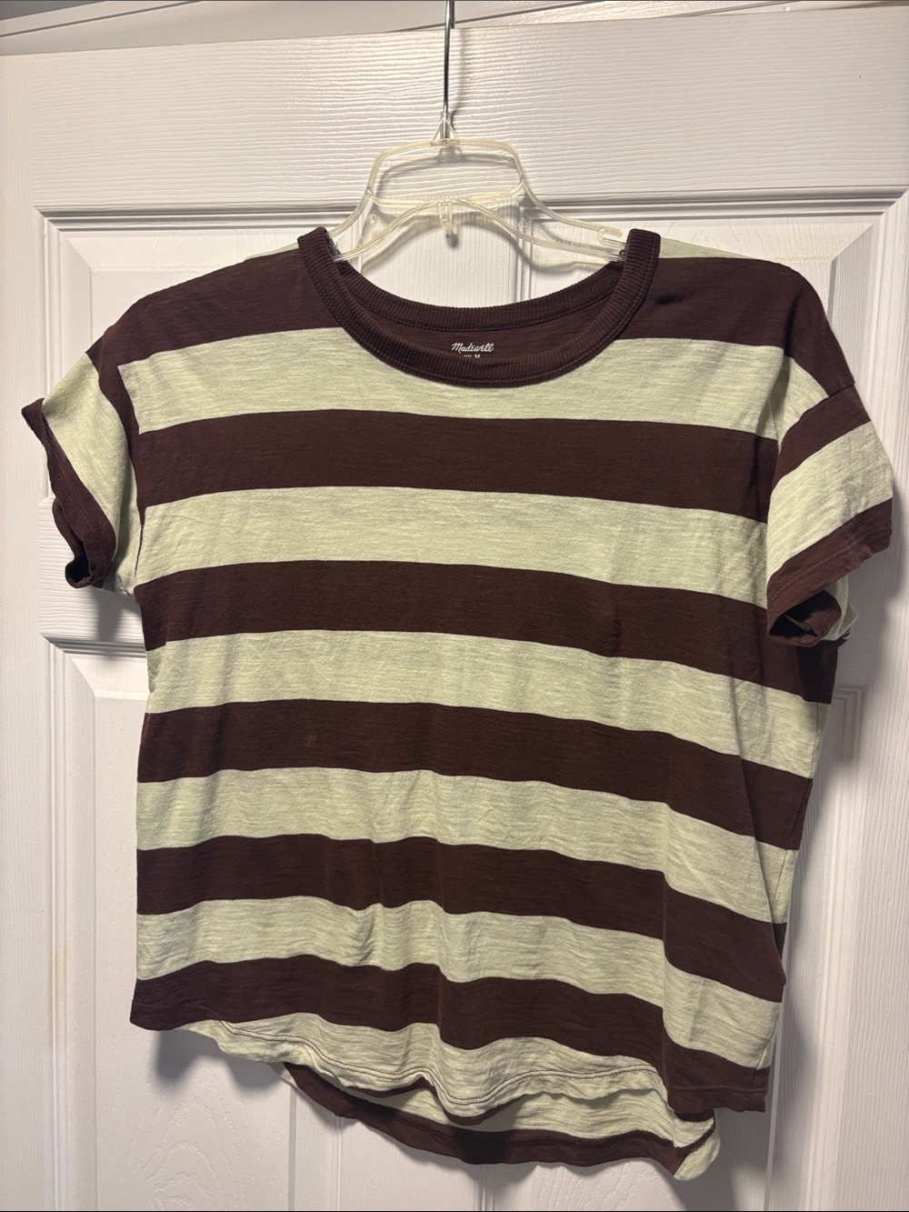 Madewell Striped Short Sleeve Tee - Brown & Cream